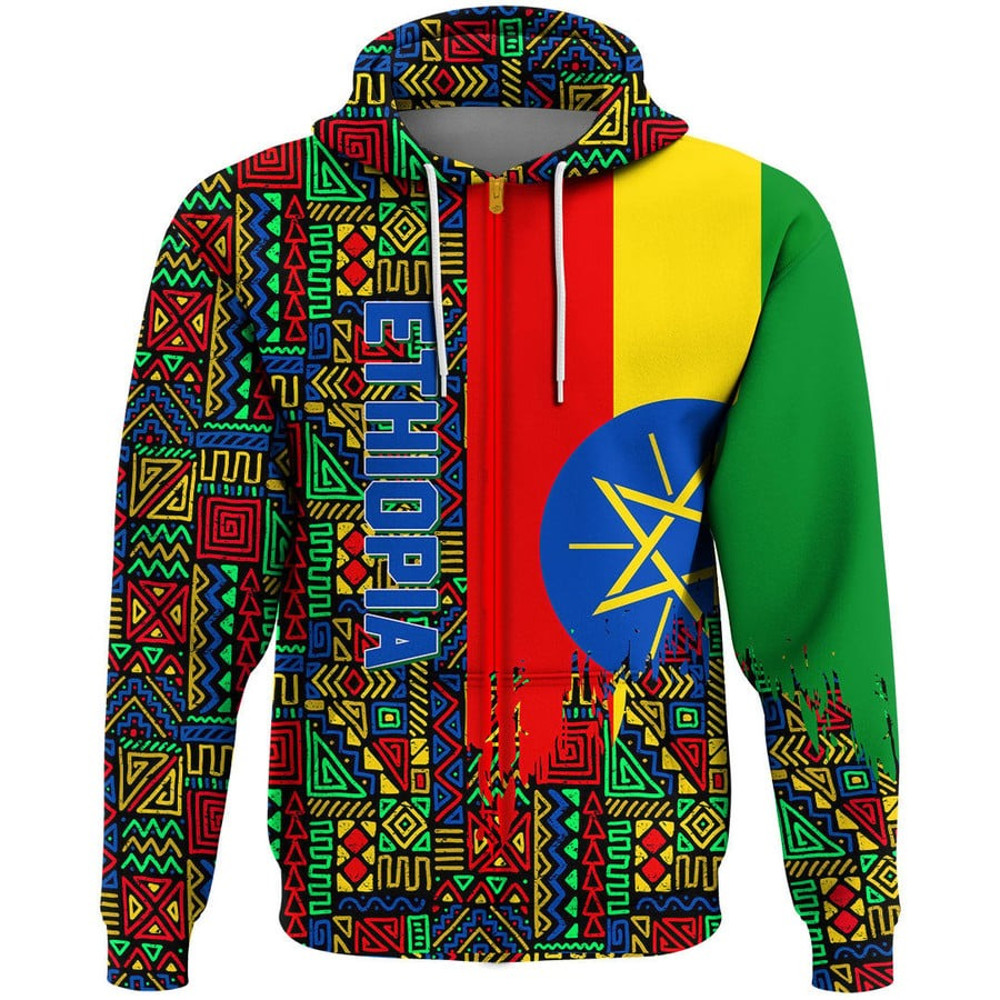 Ethiopia Kenter Pattern Hoodie, African Hoodie For Men Women