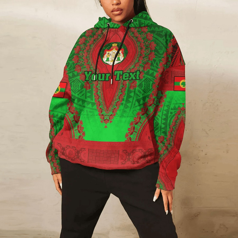 Oromo - Green Version Hoodie Vintage African Dashiki, African Hoodie For Men Women
