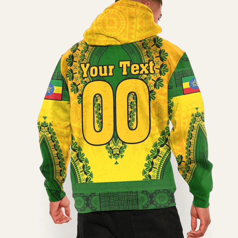 Ethiopia - Yellow Version Hoodie Vintage African Dashiki, African Hoodie For Men Women