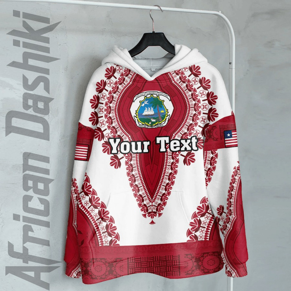 Liberia - White Version Hoodie Vintage African Dashiki, African Hoodie For Men Women