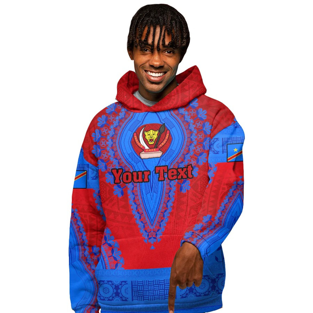Democratic Republic Of The Congo - Red Version Hoodie Vintage African Dashiki, African Hoodie For Men Women