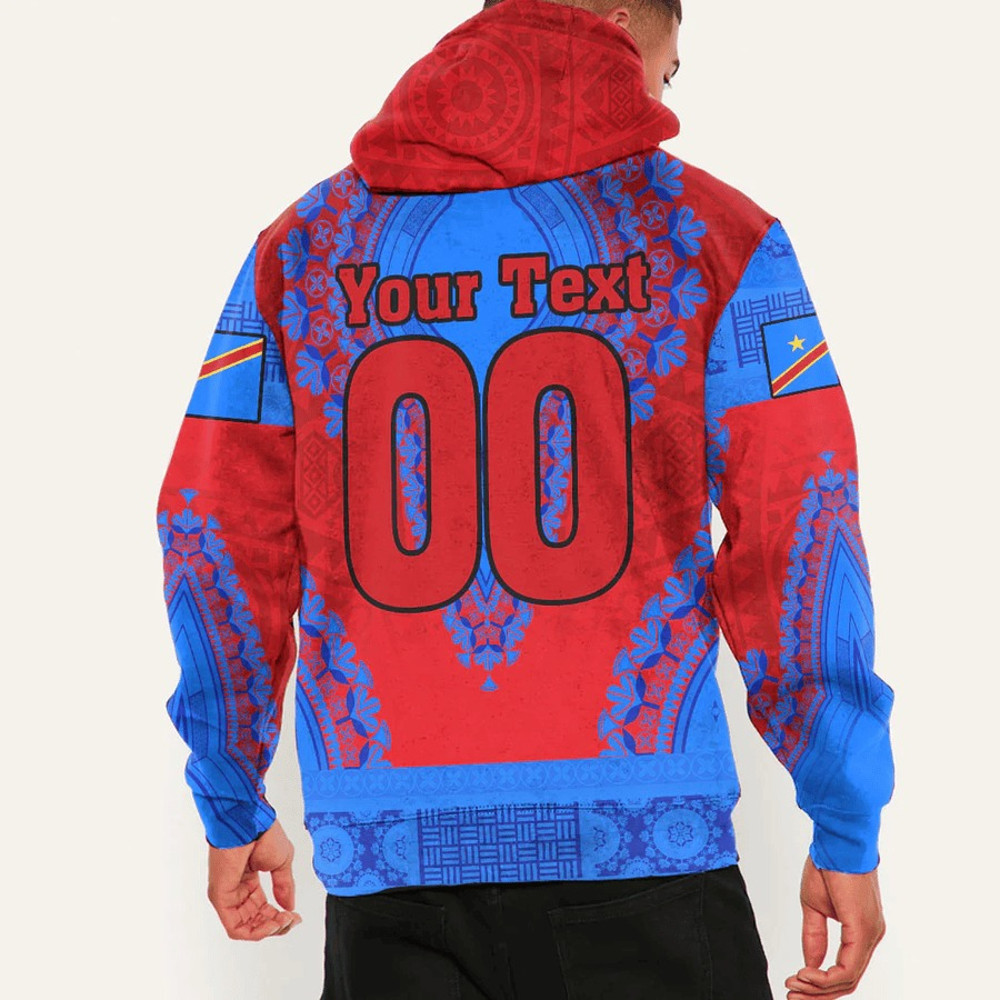 Democratic Republic Of The Congo - Red Version Hoodie Vintage African Dashiki, African Hoodie For Men Women