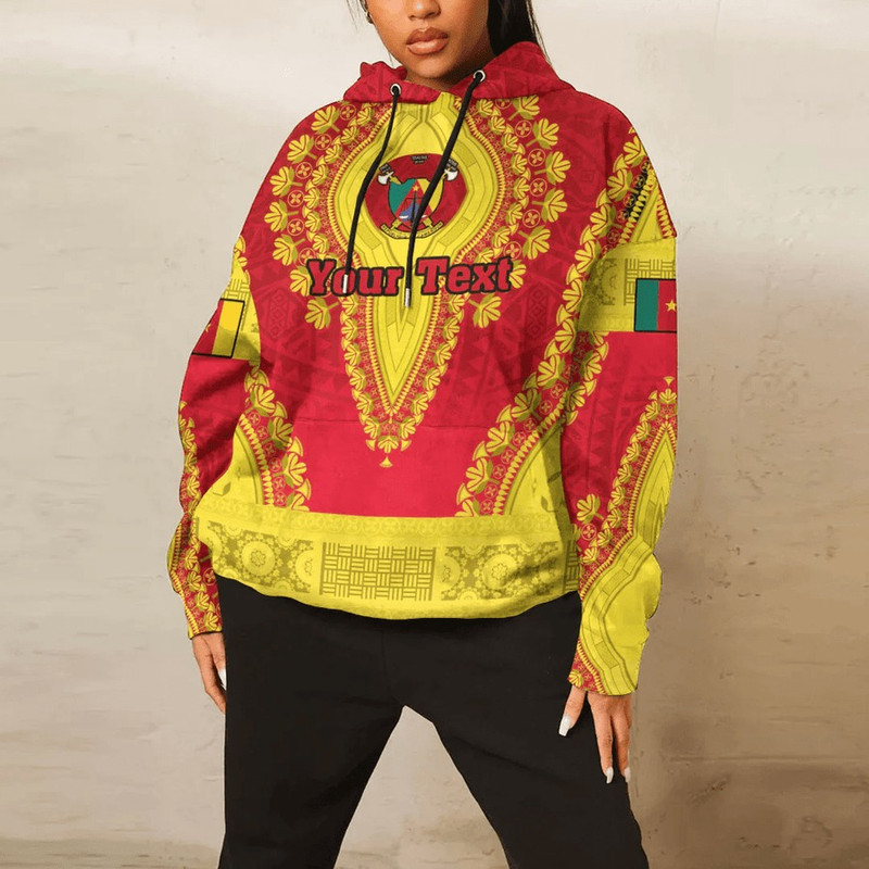 Cameroon - Red Version Hoodie Vintage African Dashiki, African Hoodie For Men Women