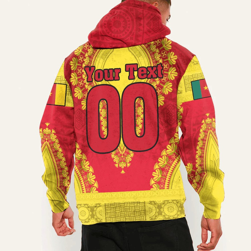Cameroon - Red Version Hoodie Vintage African Dashiki, African Hoodie For Men Women