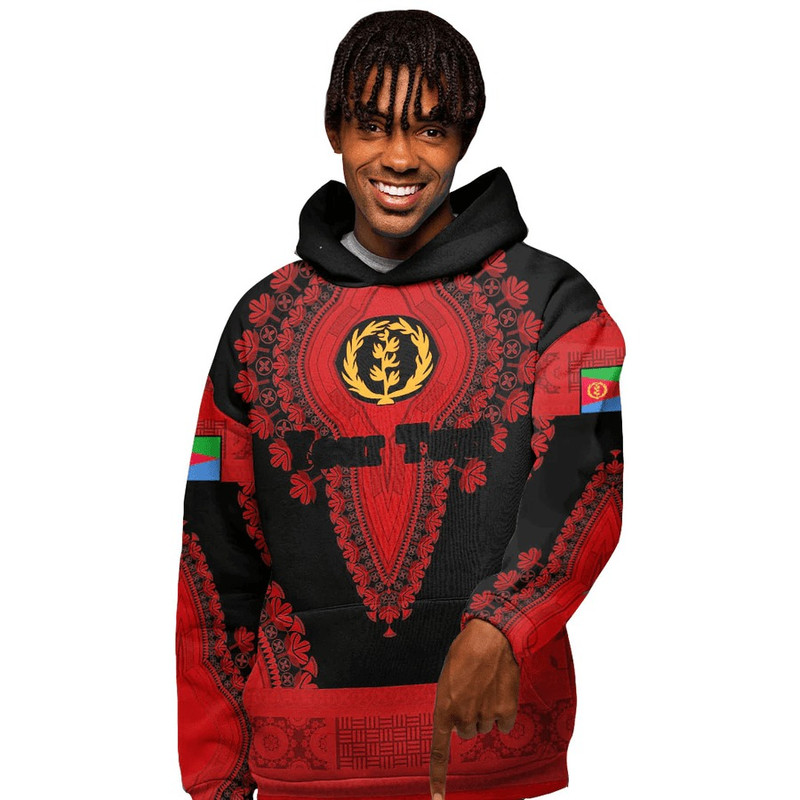 Eritrea - Black Version Hoodie Vintage African Dashiki, African Hoodie For Men Women