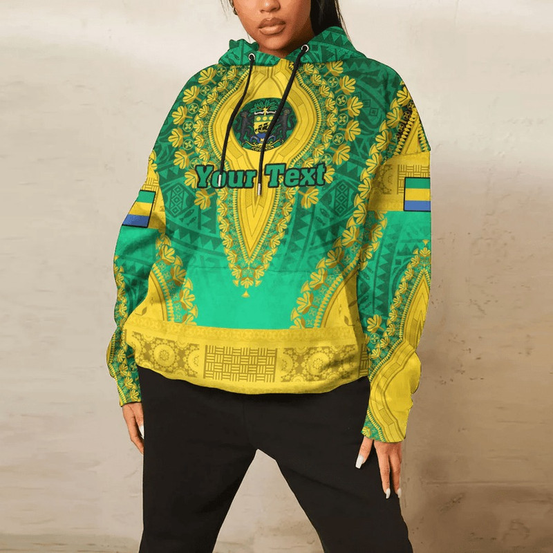 Gabon - Green Version Hoodie Vintage African Dashiki, African Hoodie For Men Women