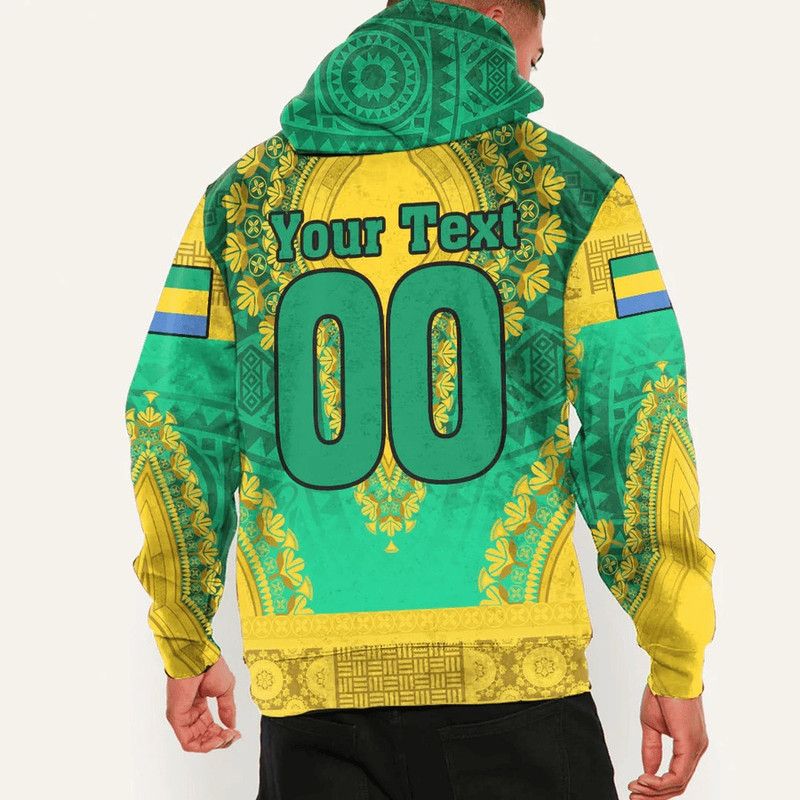 Gabon - Green Version Hoodie Vintage African Dashiki, African Hoodie For Men Women