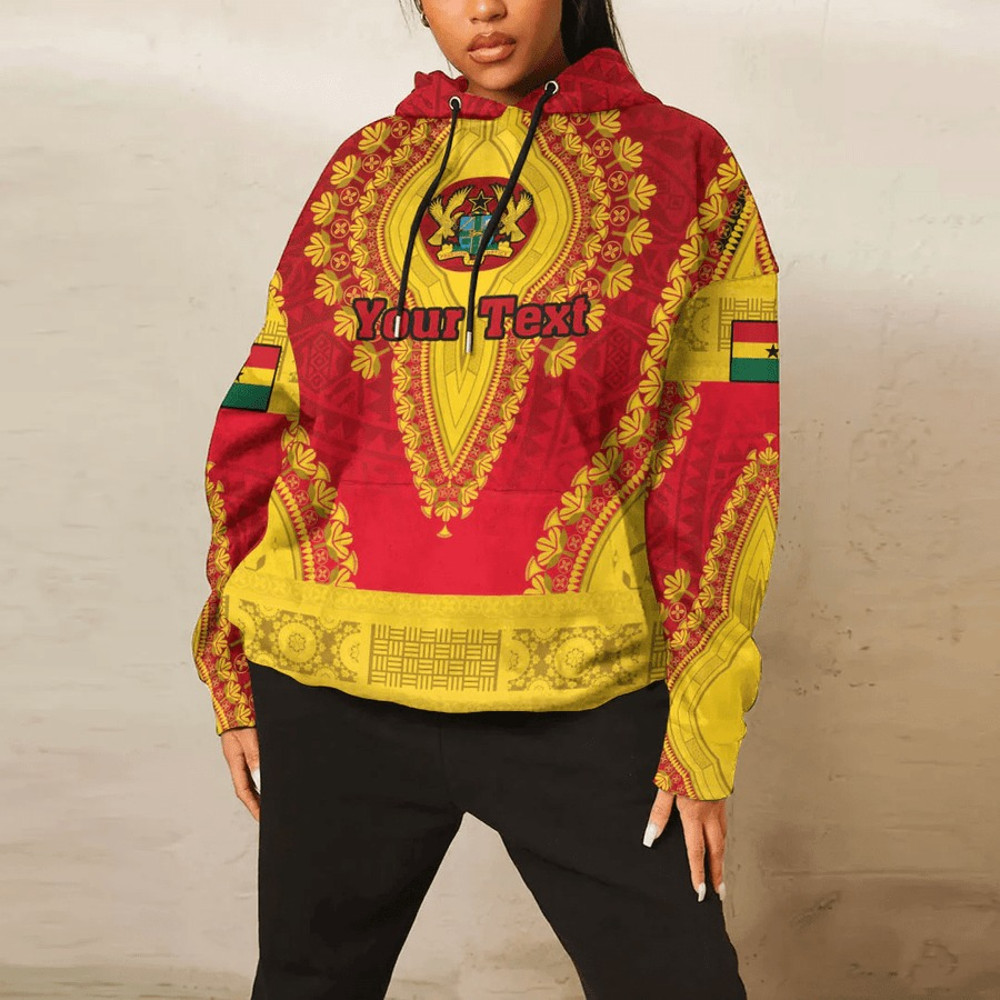 Ghana - Red Version Hoodie Vintage African Dashiki, African Hoodie For Men Women