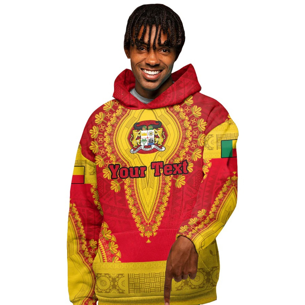 Benin - Red Version Hoodie Vintage African Dashiki, African Hoodie For Men Women