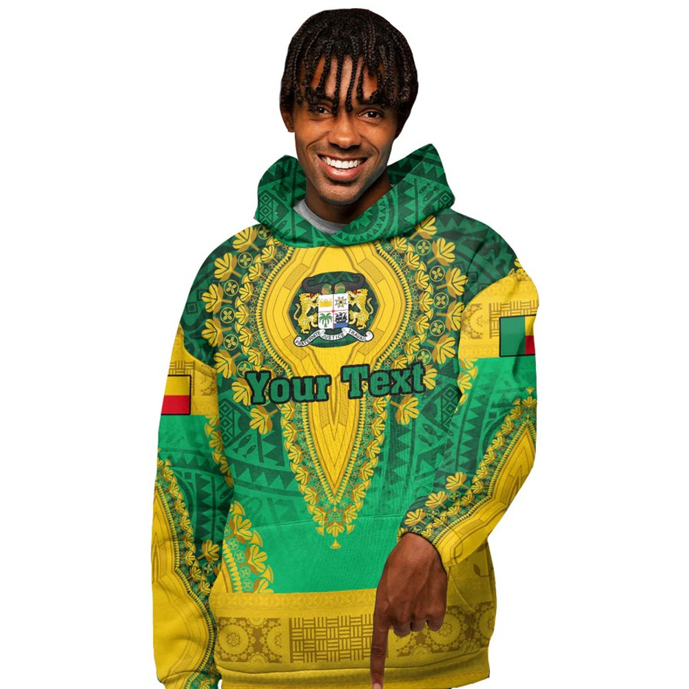 Benin - Green Version Hoodie Vintage African Dashiki, African Hoodie For Men Women