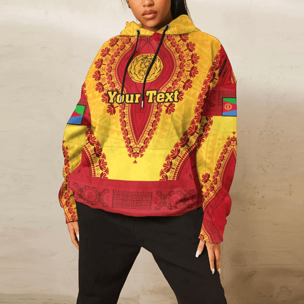 Eritrea - Yellow Version Hoodie Vintage African Dashiki, African Hoodie For Men Women