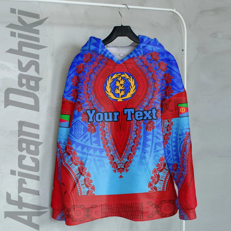 Eritrea - Blue Version Hoodie Vintage African Dashiki, African Hoodie For Men Women