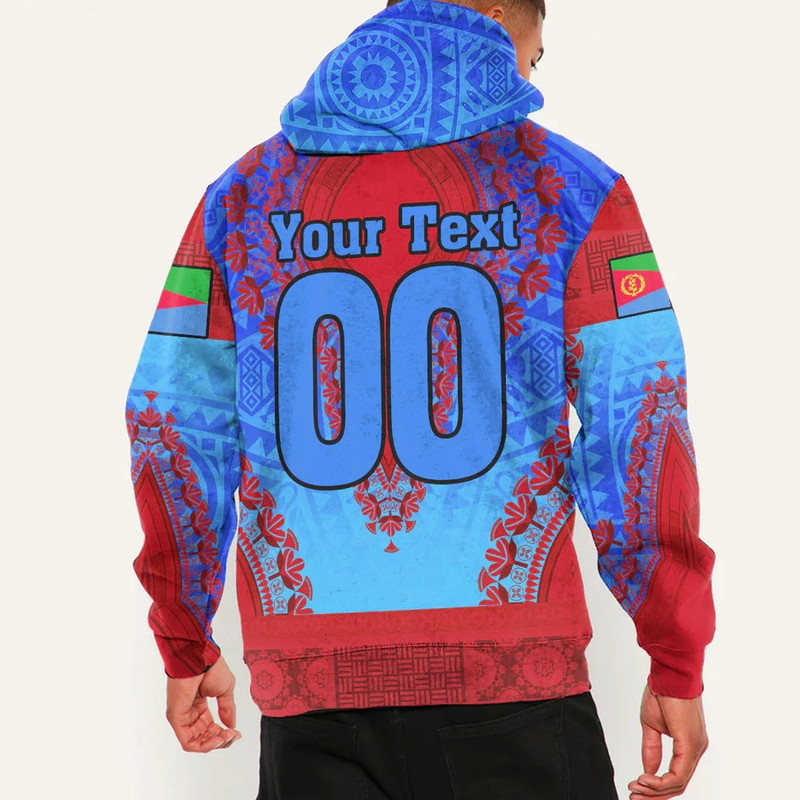 Eritrea - Blue Version Hoodie Vintage African Dashiki, African Hoodie For Men Women