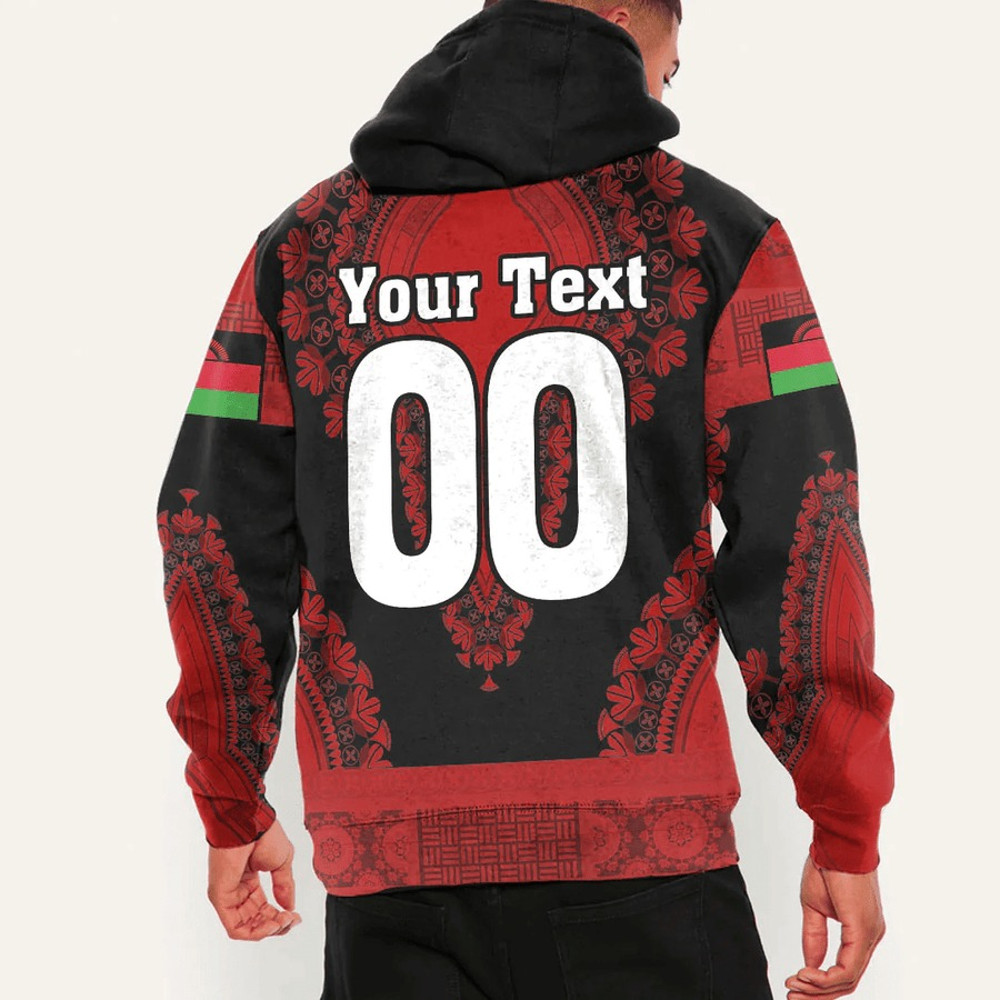 Malawi - Black Version Hoodie Vintage African Dashiki, African Hoodie For Men Women