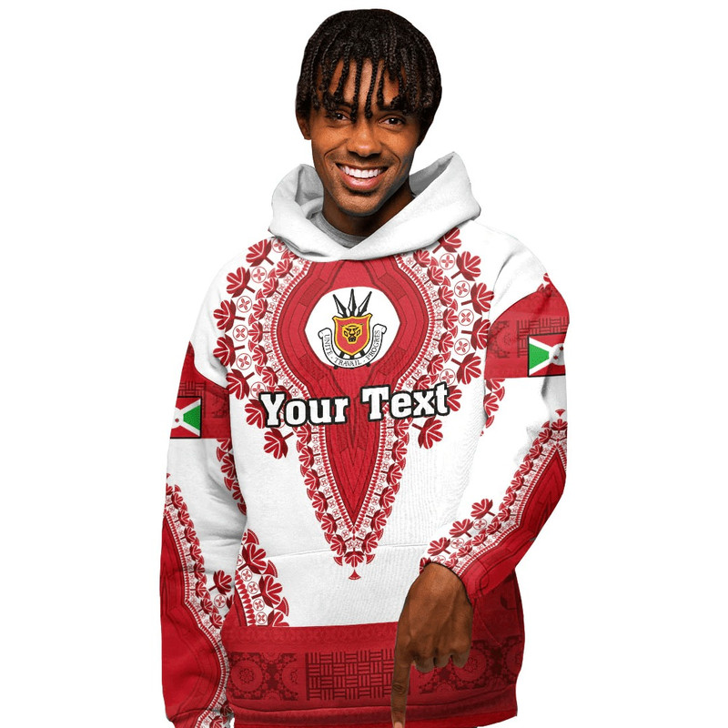 Burundi - White-Verison Hoodie Vintage African Dashiki, African Hoodie For Men Women
