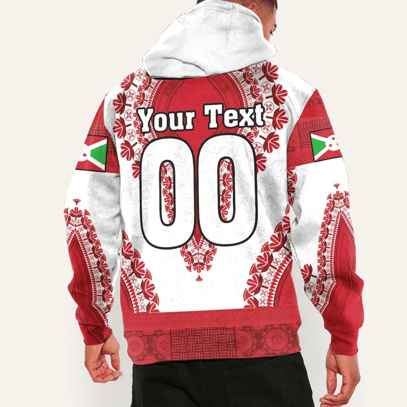 Burundi - White-Verison Hoodie Vintage African Dashiki, African Hoodie For Men Women