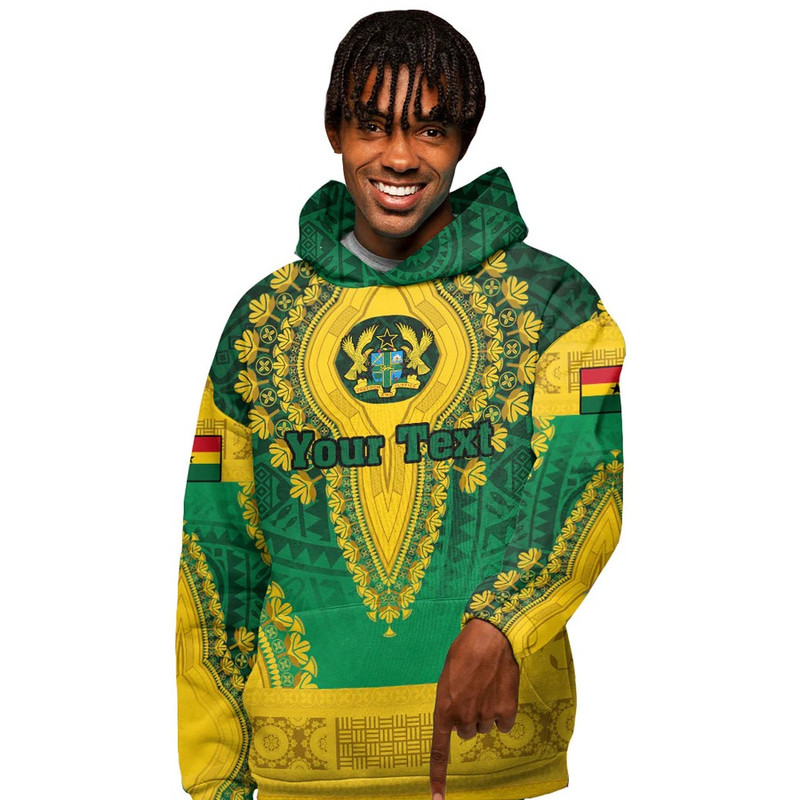 Ghana - Green Version Hoodie Vintage African Dashiki, African Hoodie For Men Women