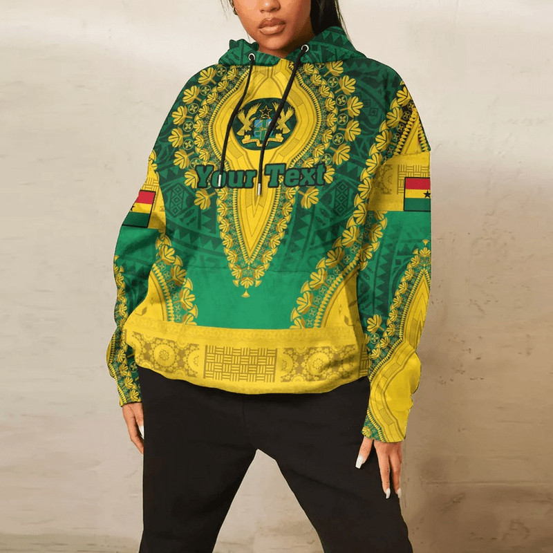 Ghana - Green Version Hoodie Vintage African Dashiki, African Hoodie For Men Women