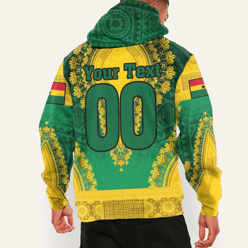 Ghana - Green Version Hoodie Vintage African Dashiki, African Hoodie For Men Women