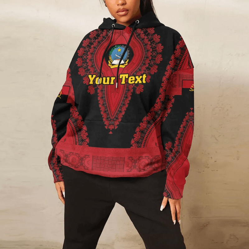 Angola - Black Version Hoodie Vintage African Dashiki, African Hoodie For Men Women