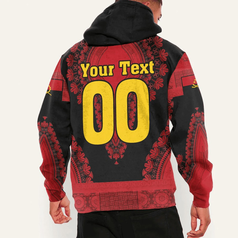 Angola - Black Version Hoodie Vintage African Dashiki, African Hoodie For Men Women