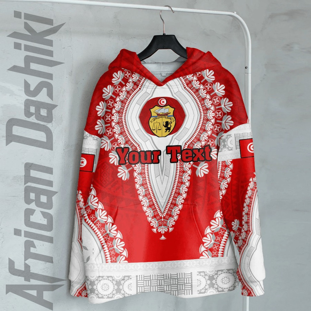 Tunisia - Red Version Hoodie Vintage African Dashiki, African Hoodie For Men Women