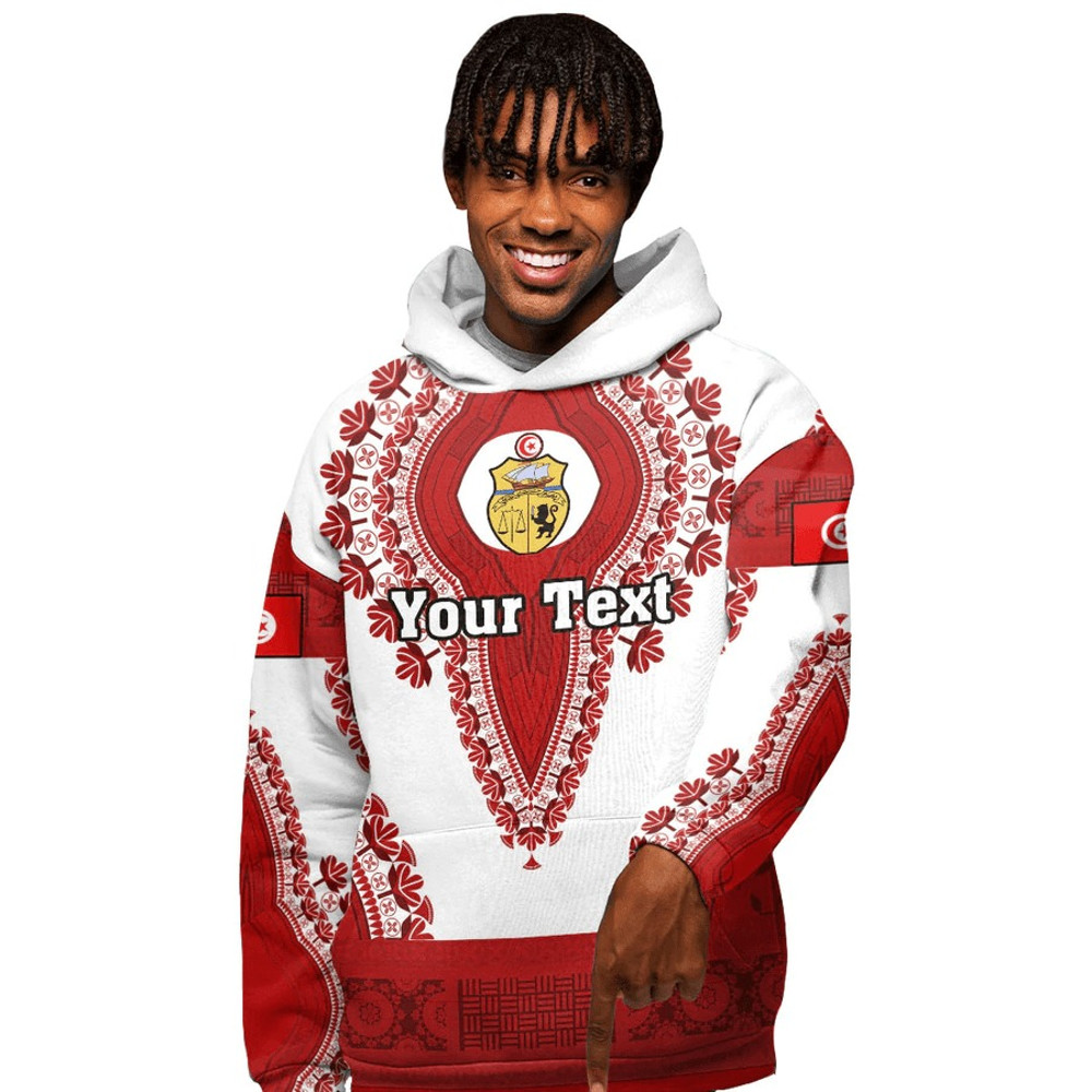Tunisia - White-Verseion Hoodie Vintage African Dashiki, African Hoodie For Men Women