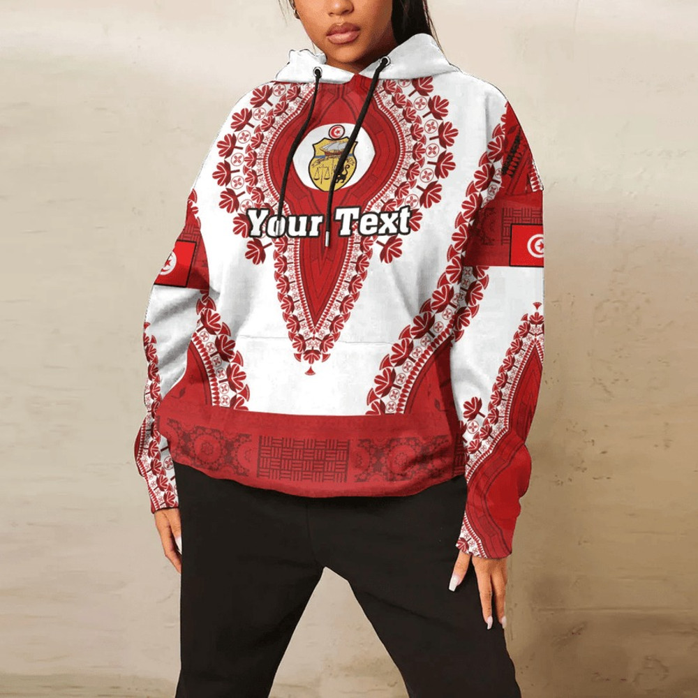 Tunisia - White-Verseion Hoodie Vintage African Dashiki, African Hoodie For Men Women