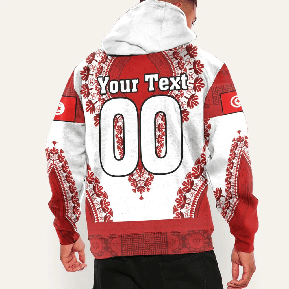 Tunisia - White-Verseion Hoodie Vintage African Dashiki, African Hoodie For Men Women