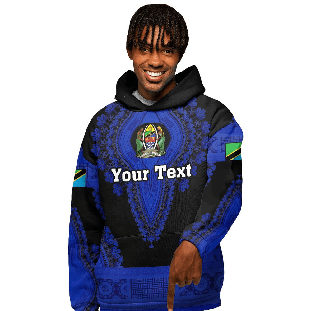 Tanzania - Black Version Hoodie Vintage African Dashiki, African Hoodie For Men Women