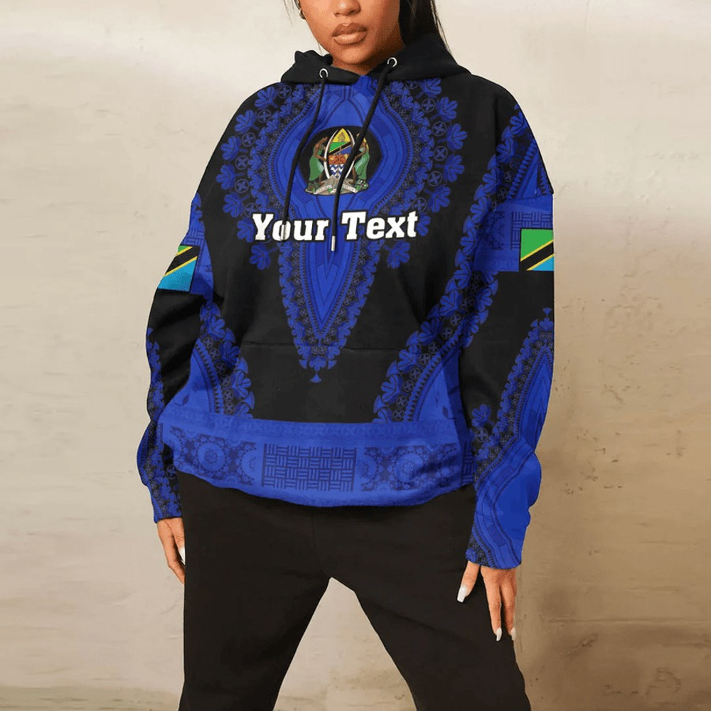 Tanzania - Black Version Hoodie Vintage African Dashiki, African Hoodie For Men Women