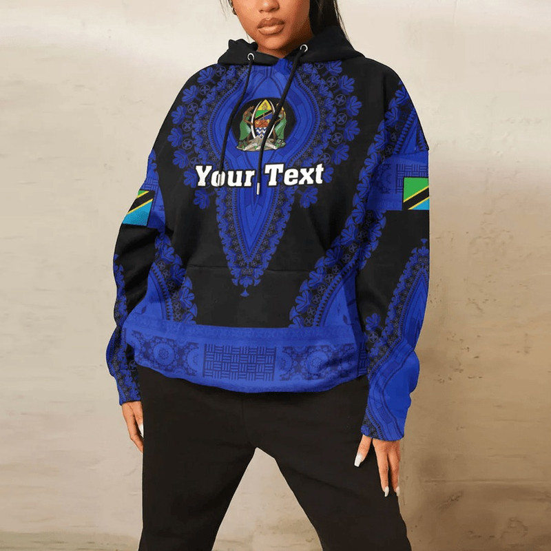 Tanzania - Black Version Hoodie Vintage African Dashiki, African Hoodie For Men Women