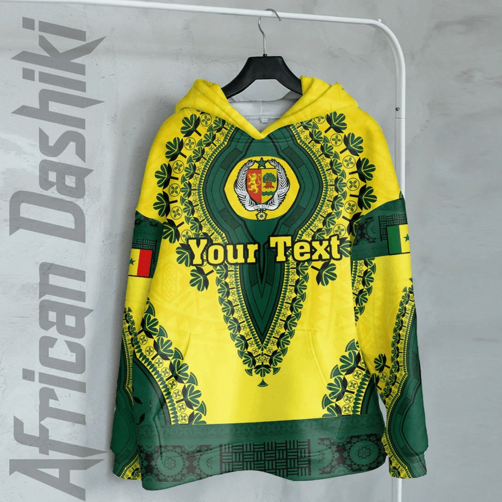 Senegal - Yellow Version Hoodie Vintage African Dashiki, African Hoodie For Men Women