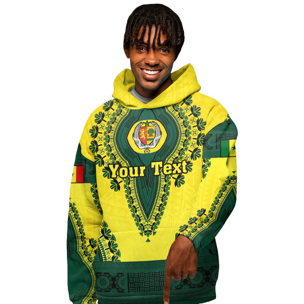 Senegal - Yellow Version Hoodie Vintage African Dashiki, African Hoodie For Men Women