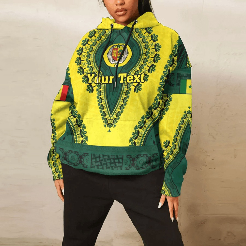 Senegal - Yellow Version Hoodie Vintage African Dashiki, African Hoodie For Men Women