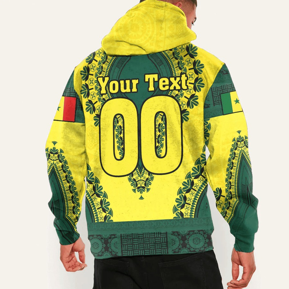 Senegal - Yellow Version Hoodie Vintage African Dashiki, African Hoodie For Men Women