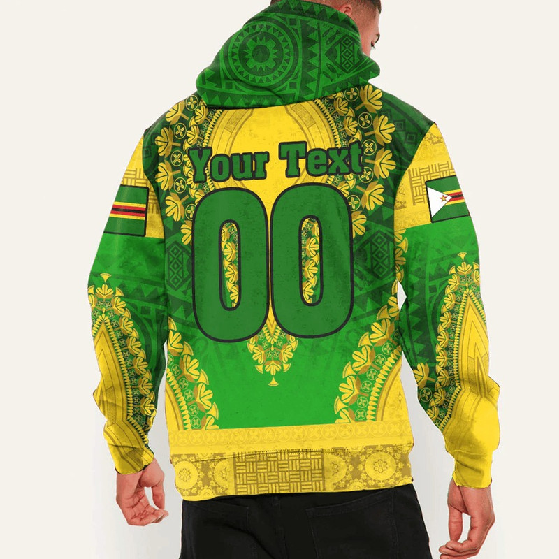 Zimbabwe - Green Version Hoodie Vintage African Dashiki, African Hoodie For Men Women