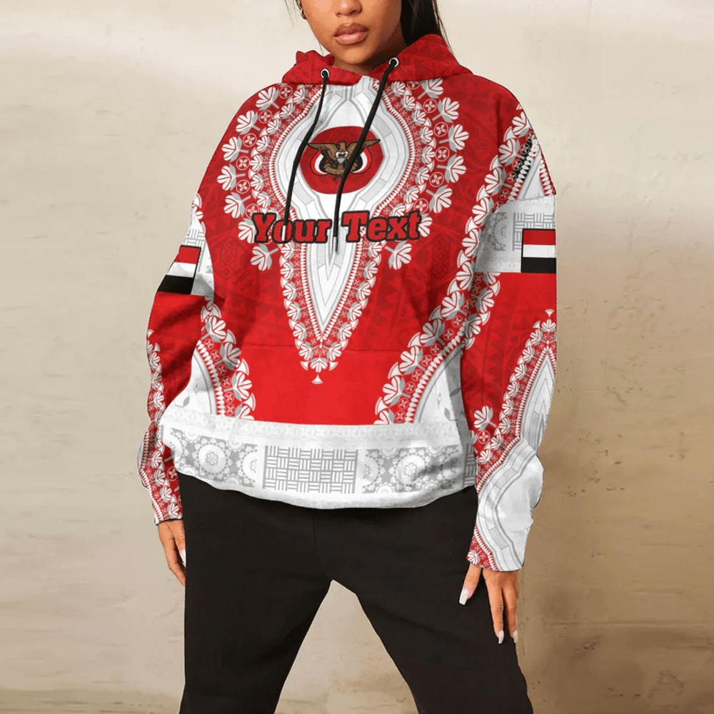 Yemen - Red Version Hoodie Vintage African Dashiki, African Hoodie For Men Women