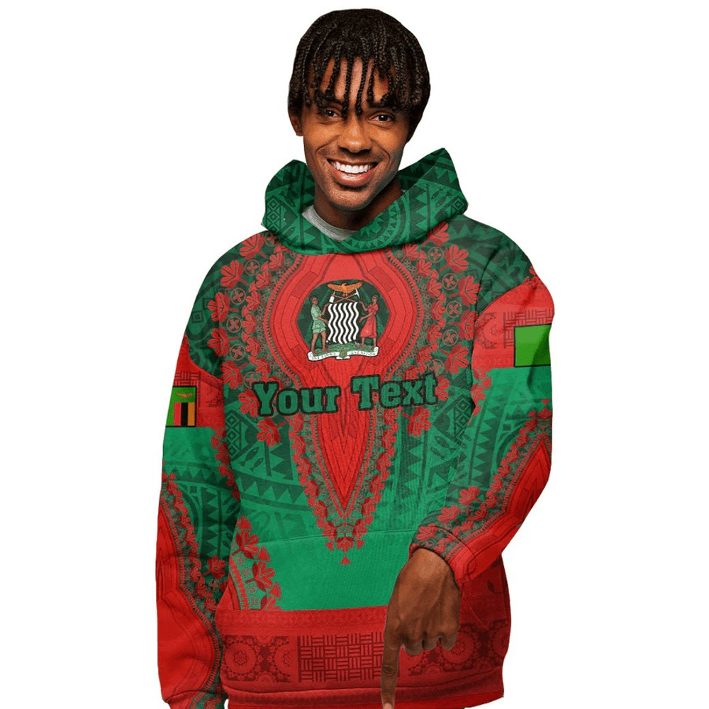 Zambia Hoodie Vintage African Dashiki, African Hoodie For Men Women