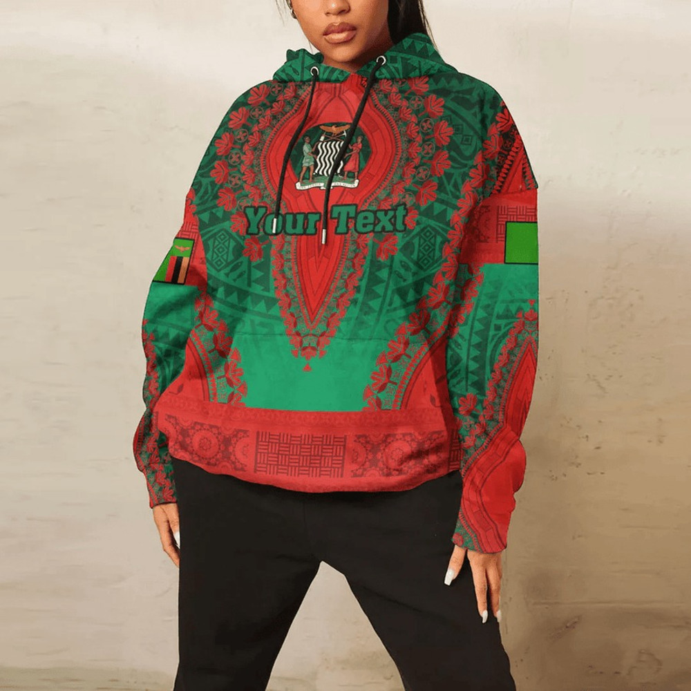 Zambia Hoodie Vintage African Dashiki, African Hoodie For Men Women