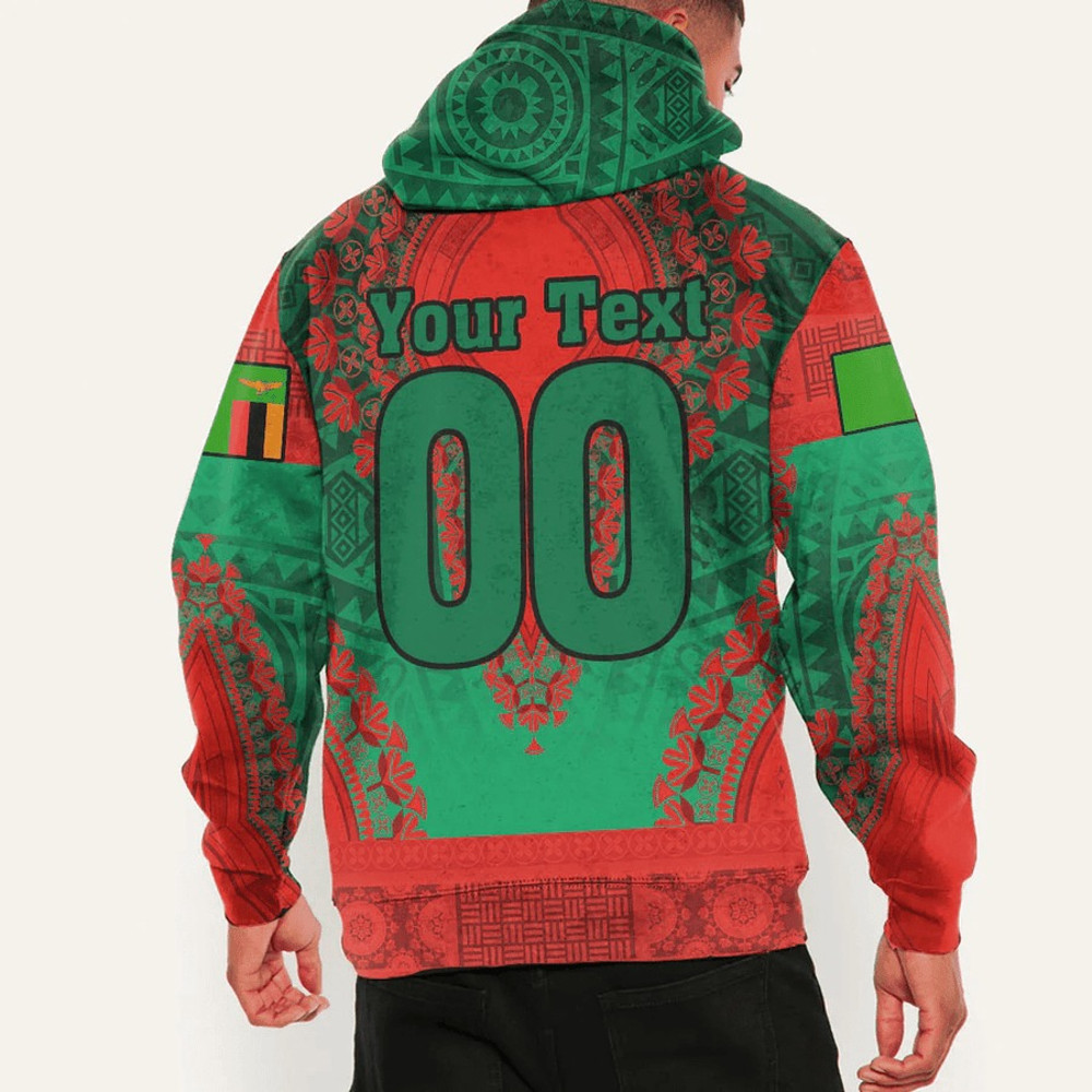 Zambia Hoodie Vintage African Dashiki, African Hoodie For Men Women