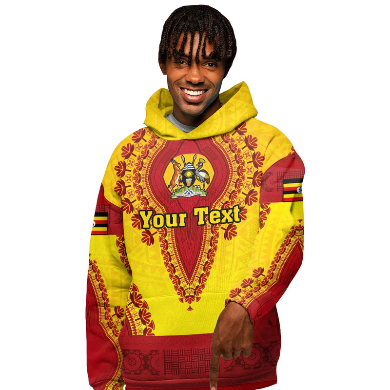 Uganda - Yellow Version Hoodie Vintage African Dashiki, African Hoodie For Men Women