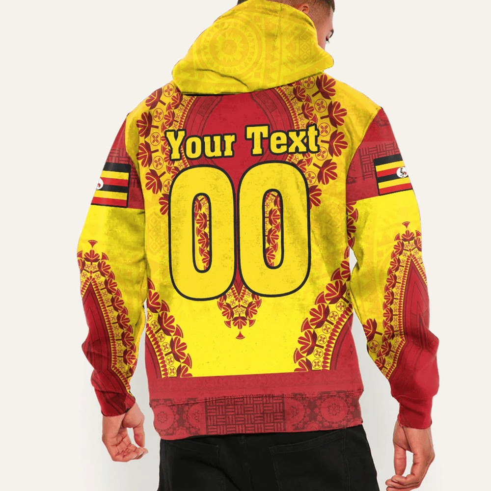 Uganda - Yellow Version Hoodie Vintage African Dashiki, African Hoodie For Men Women