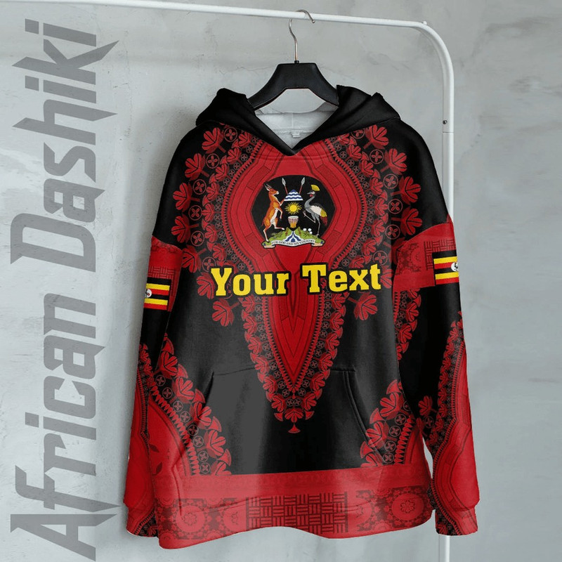 Uganda - Black Version Hoodie Vintage African Dashiki, African Hoodie For Men Women