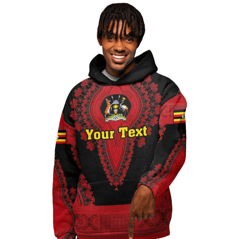 Uganda - Black Version Hoodie Vintage African Dashiki, African Hoodie For Men Women