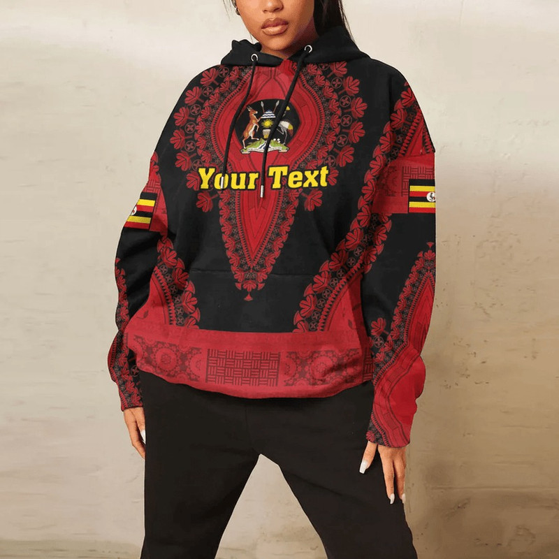 Uganda - Black Version Hoodie Vintage African Dashiki, African Hoodie For Men Women