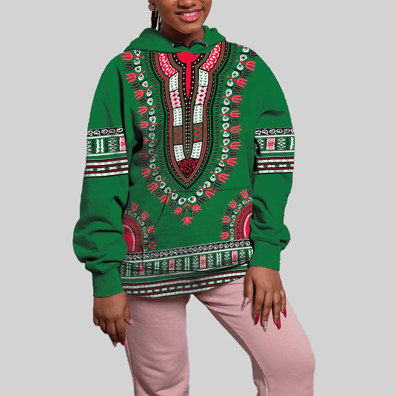 Algeria Traditional Dashiki Hoodie, African Hoodie For Men Women