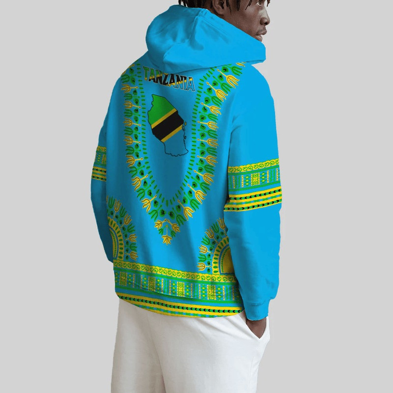 Tanzania Traditional Dashiki Hoodie, African Hoodie For Men Women