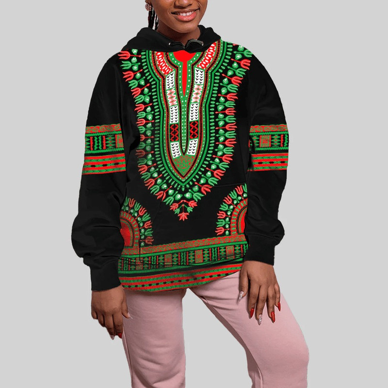 Libya Traditional Dashiki Hoodie, African Hoodie For Men Women
