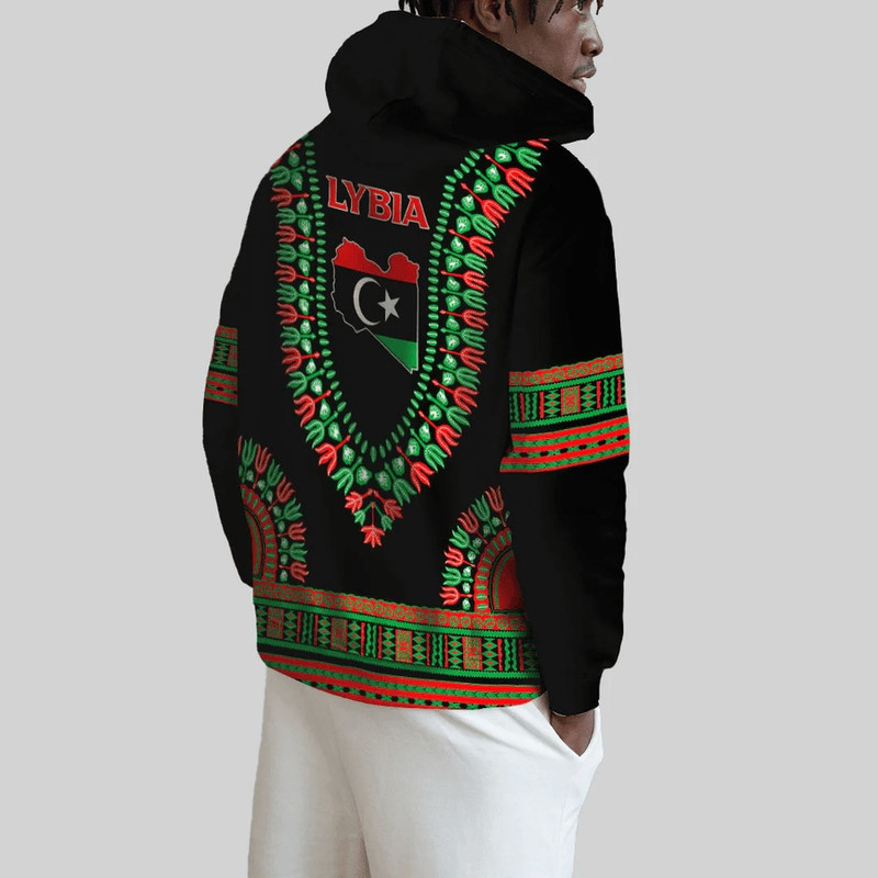 Libya Traditional Dashiki Hoodie, African Hoodie For Men Women